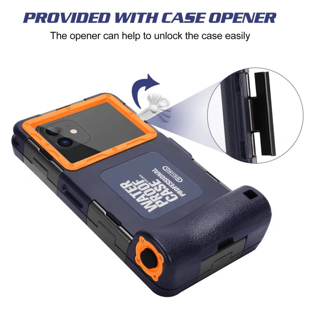 UrbanX Professional [15m/50ft] Swimming Diving Surfing Snorkeling Photo Video Waterproof Protective Case Underwater Housing for  10 Lifestyle And all Phones Up to 6.9 Inch  with Lanyard
