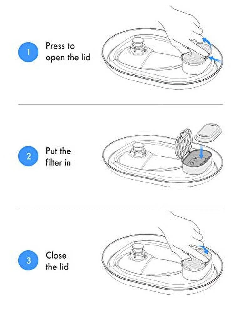 8 Packs Replacement Filters for Stainless Steel Cat Water Fountain , 4 Months Set of Replacement Filters