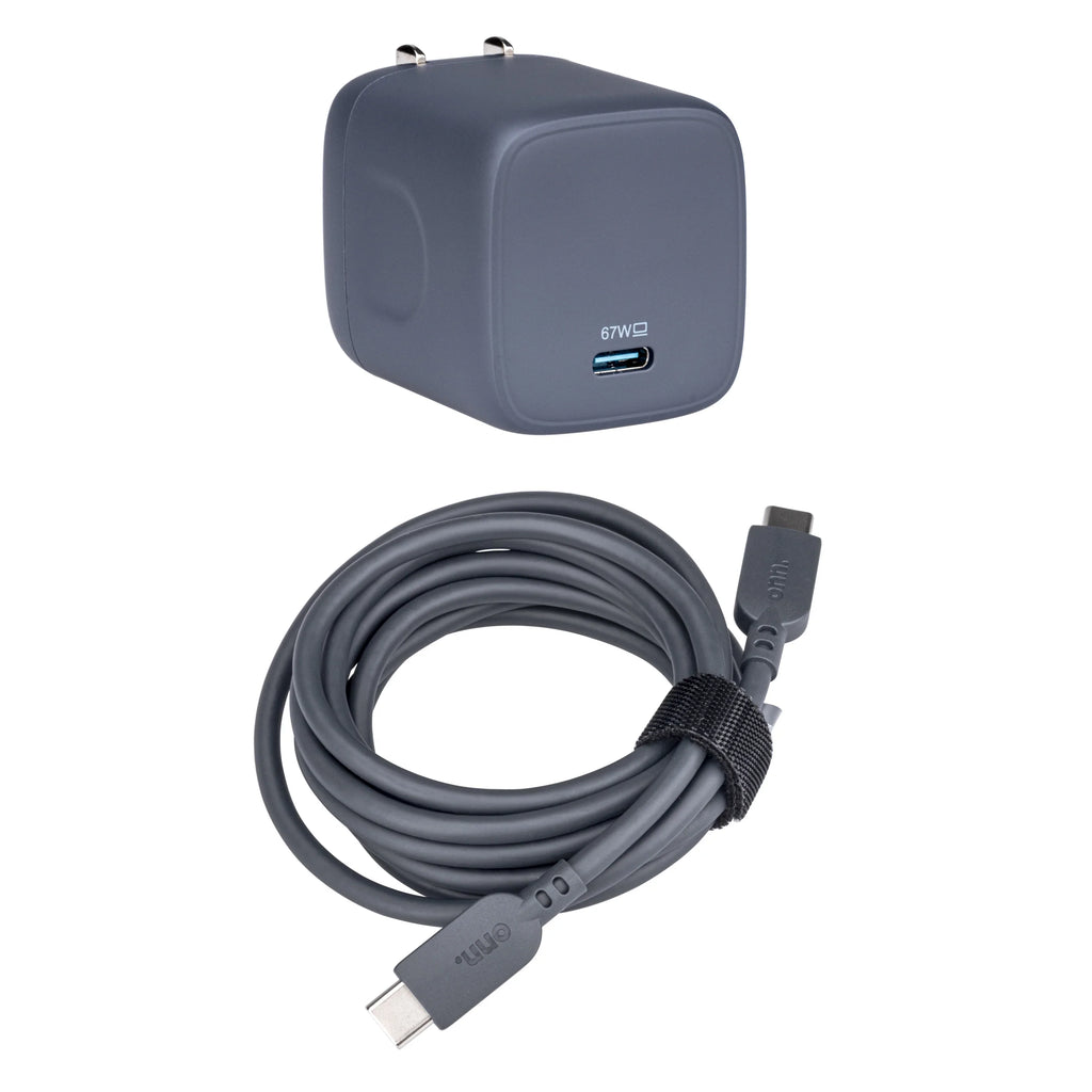 onn.  67W Laptop Charger with 1 - Port, Compatible for Apple,Dell,,Asus,Acer,Lenovo,Grey
