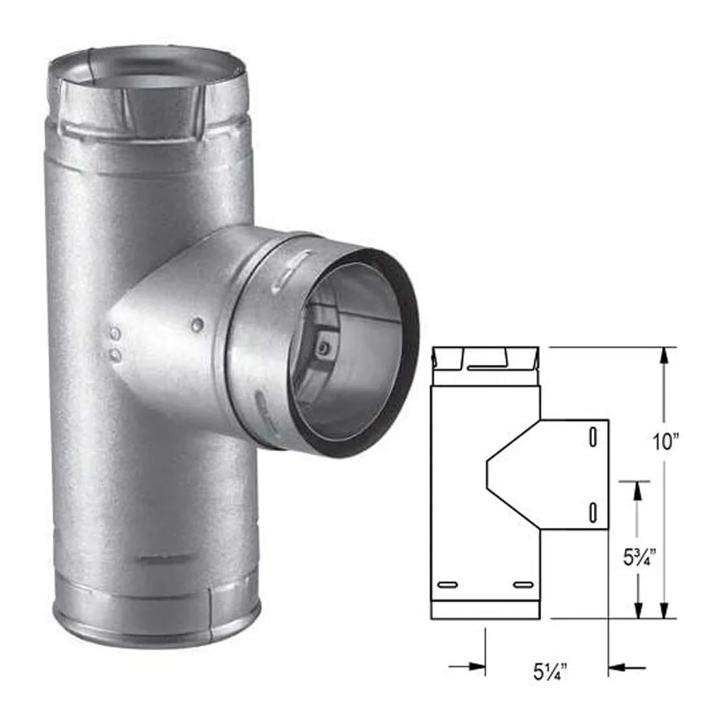 4'' PelletVent Pro Galvalume Single Tee with Clean-Out Tee Cap - 4PVP-
