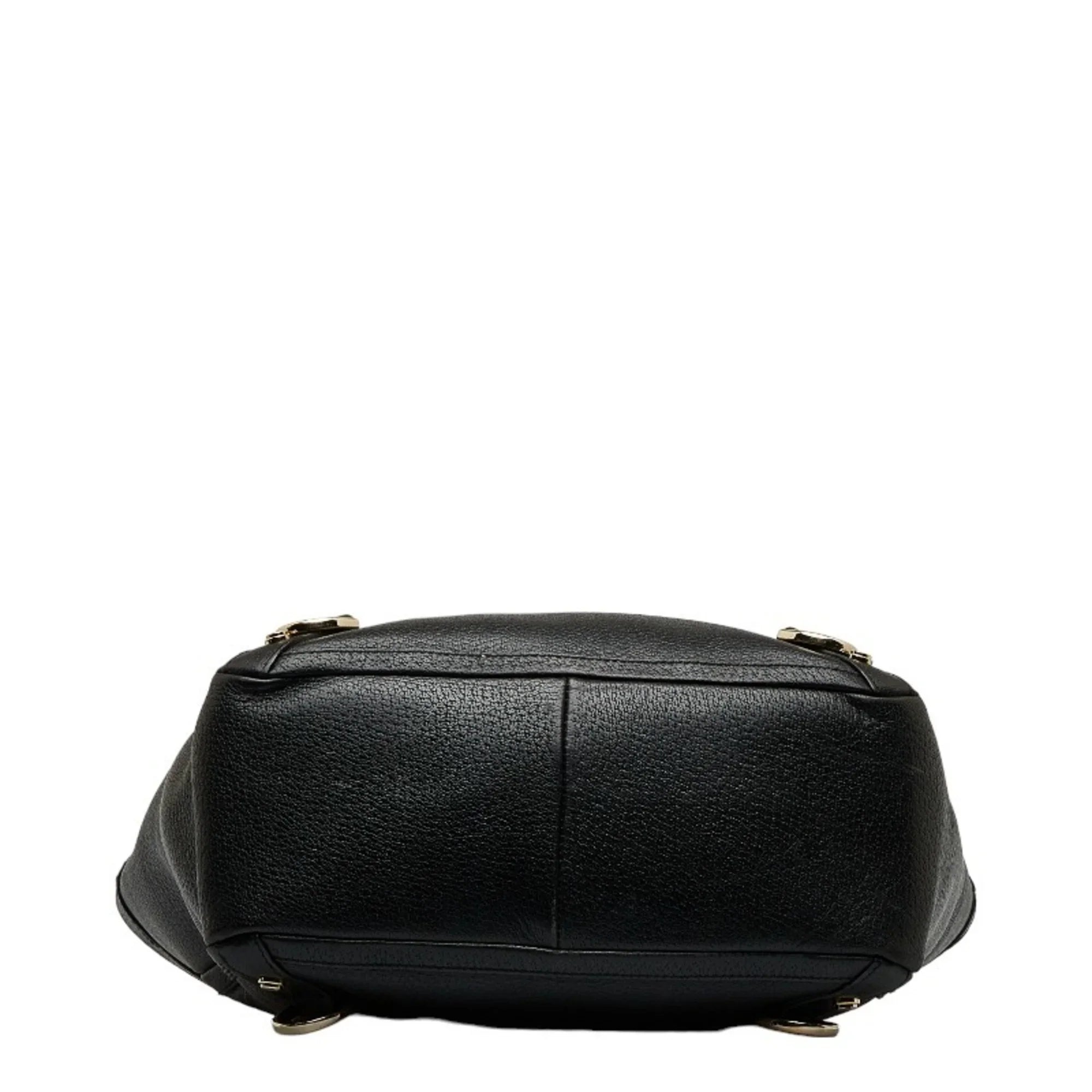 Pre-Owned Gucci Abbey Handbag Tote Bag 130739 Black Leather Women's  (Good)