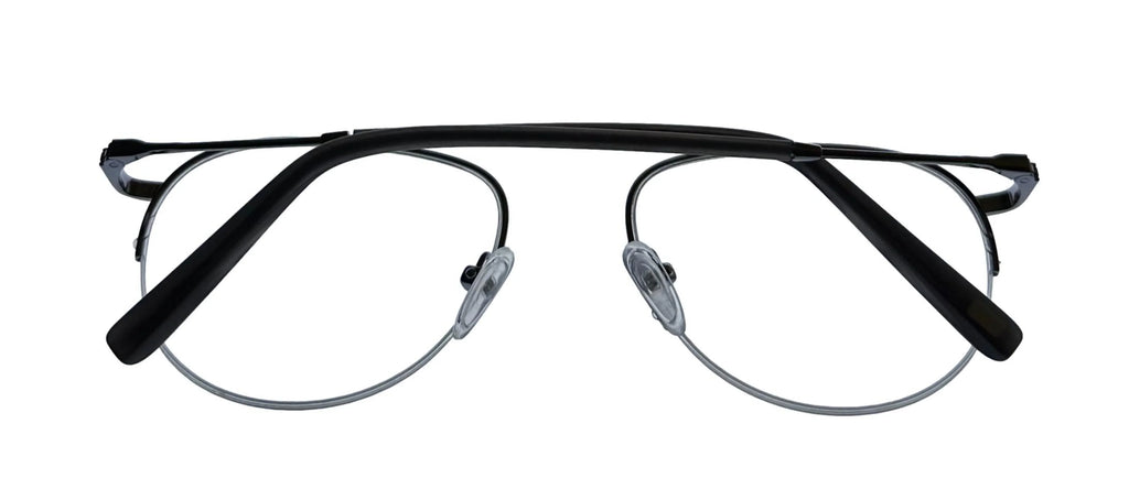 Jones New York Mens Gunmetal Rimless Metal Eyewear Aviator Frame. . 53mm