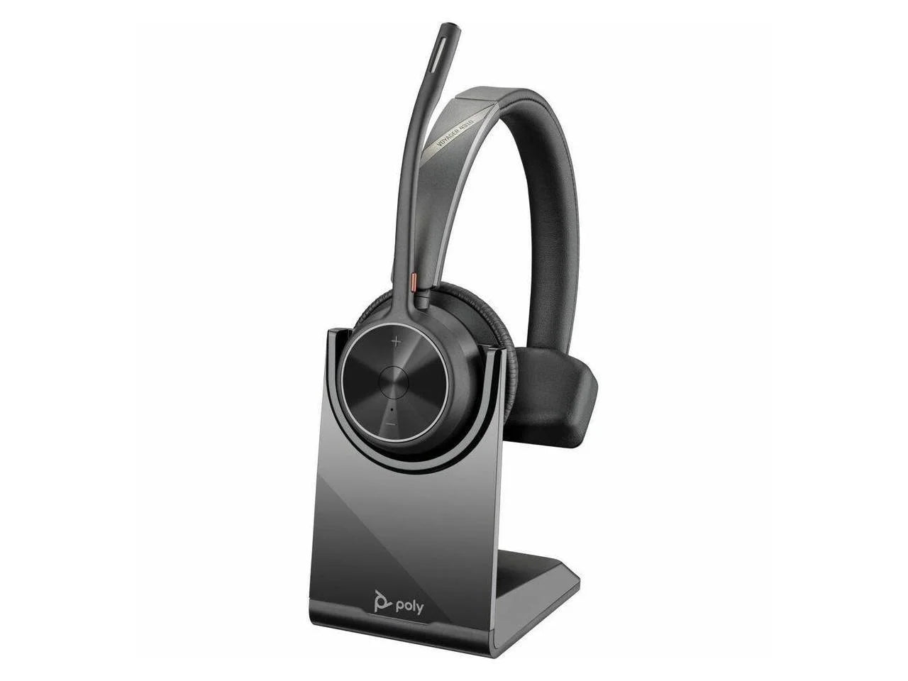 Poly Voyager 4310 - Headset with Charge Stand - Siri, Google Assistant - Mono - Wireless - Bluetooth - 298.6 ft - 20 Hz - 20 kHz - Over-the-head, On-ear - Monaural - Ear-cup - Electret Condense...