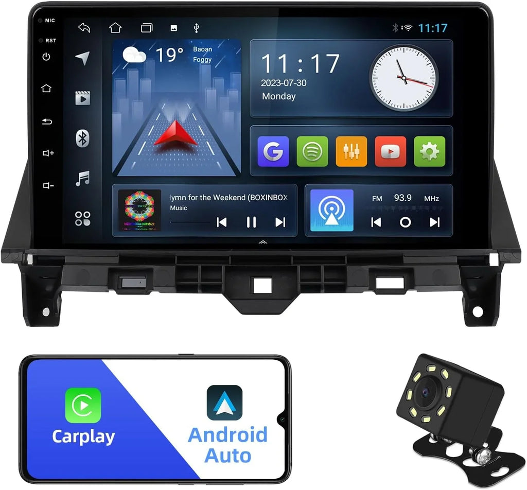 2+32G 10.1 inches Android 10 Double Din Car Stereo for Honda Accord 8th 2008 2009 2010 2011  Touchscreen Screen Car Radio with Carplay & Android Auto Support Backup Camera  Navi