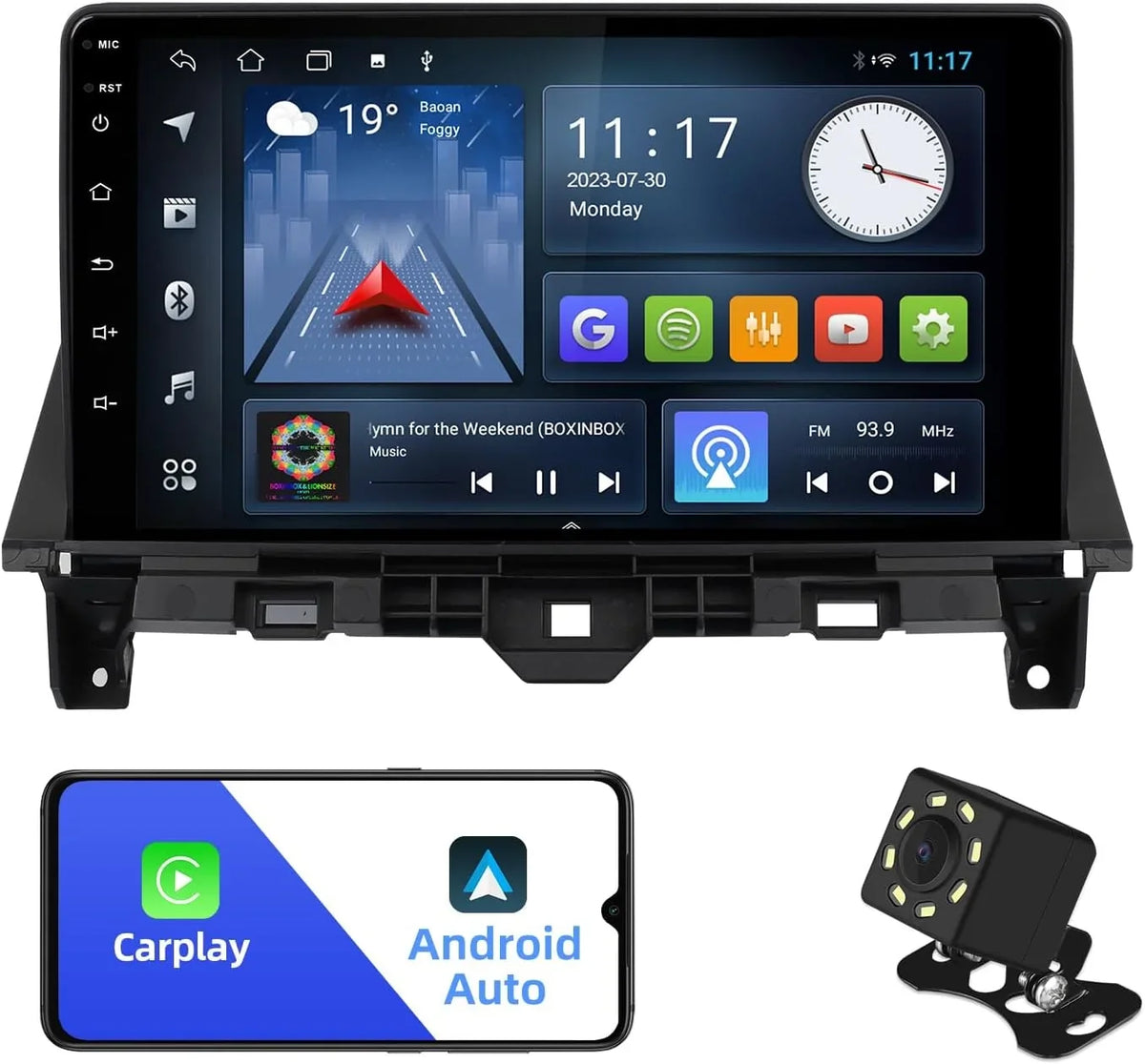 2+32G 10.1 inches Android 10 Double Din Car Stereo for Honda Accord 8th 2008 2009 2010 2011  Touchscreen Screen Car Radio with Carplay & Android Auto Support Backup Camera  Navi