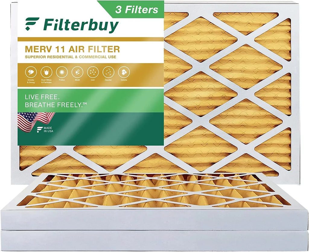 Filterbuy 15x30x2  11 Pleated   Furnace Air Filters (3-Pack)