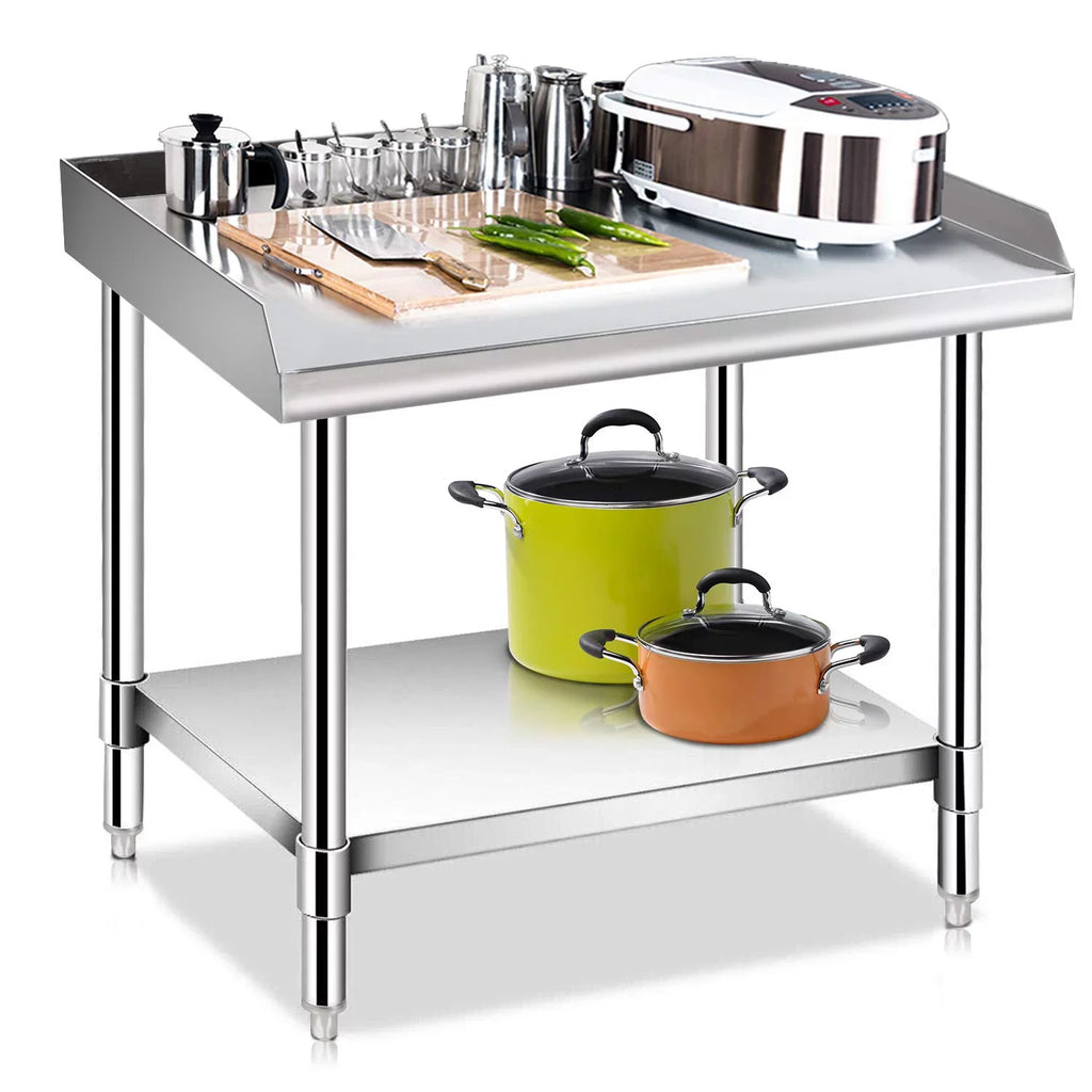 Stainless Steel Work Table - Kitchen &  Table with Undershelf Workstation for Kitchen Home Restaurant Hotel-Heavy Duty Equipment Grill Stand - 24x28 Inches