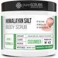 pureSCRUBS Premium Pink Himalayan Salt Body Scrub Set- Large 16oz    - Infused With Organic Essential Oils & Nutrients +  Wooden Spoon, Loofah & Mini Exfoliating Bar Soap