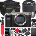 Sony a7C Mirrorless Full Frame Camera Body Silver -7C/ Bundle with Sigma 30mm .4   Contemporary Lens 302965 + Deco Gear Bag + Extra Battery & Dual Charger + 64GB Card +Tripod & Accessories