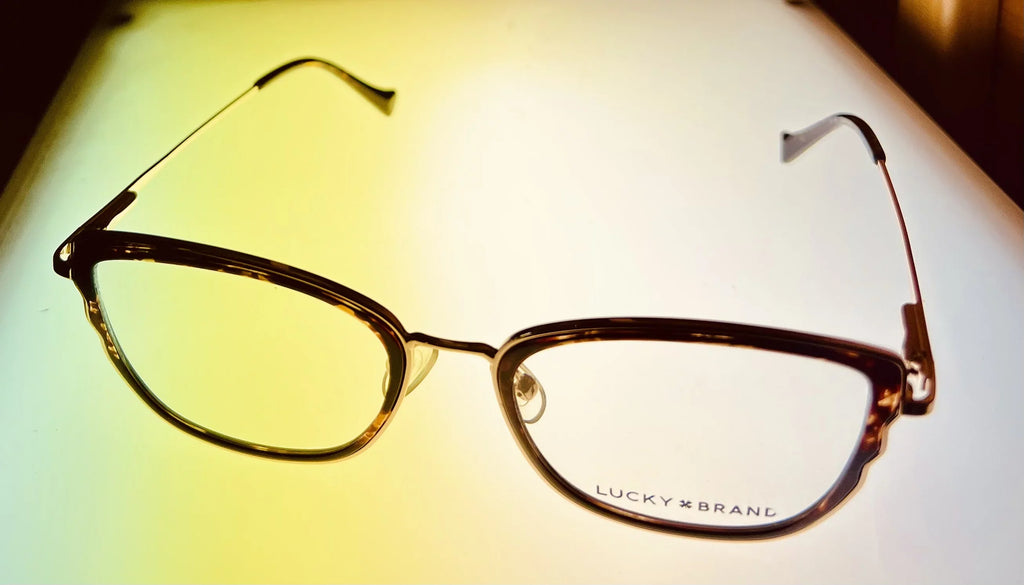 Lucky Brand Women's Eyeglass Tortoise Gold Butterly Metal . 54mm