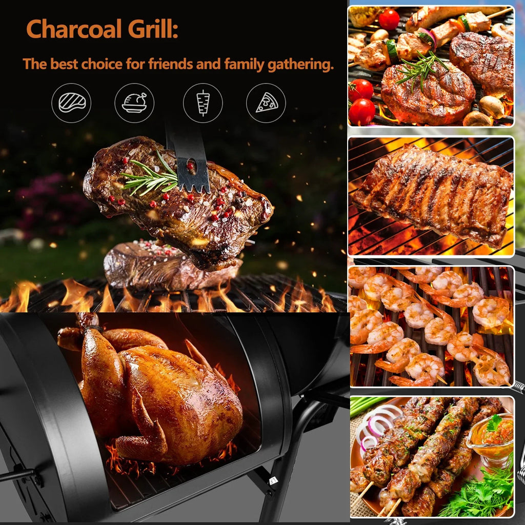 Vebreda Outdoor  Grill Charcoal Barbecue Pit Backyard Meat Cooker Smoker