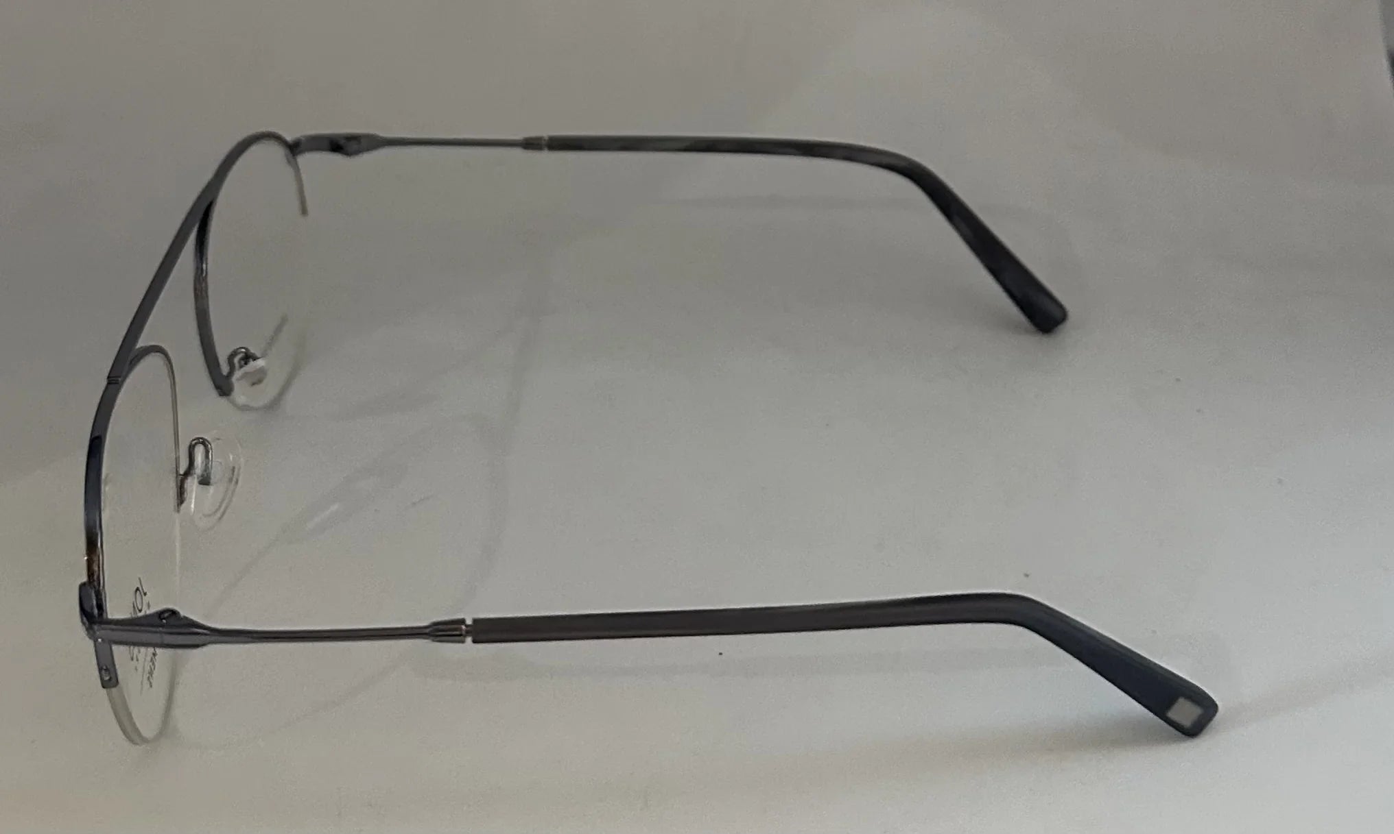 Jones New York Mens Gunmetal Rimless Metal Eyewear Aviator Frame. . 53mm
