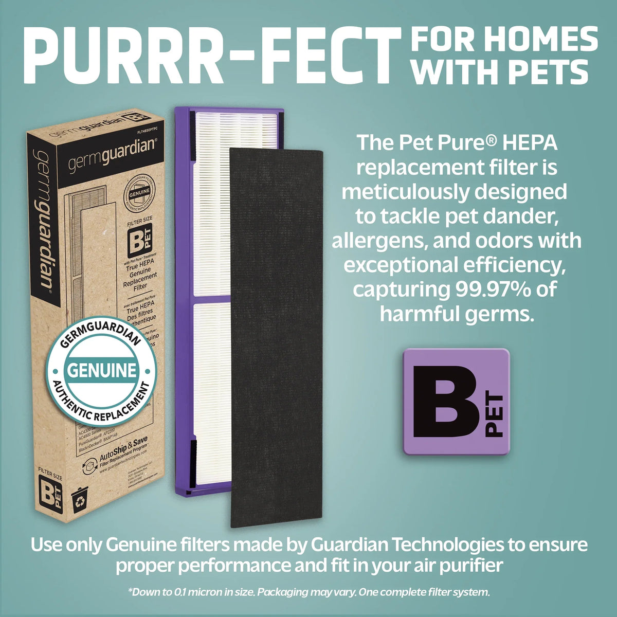 GermGuardian Air Purifier Replacement Filter , ,  Pet Pure for ,  and , 4-Pack,