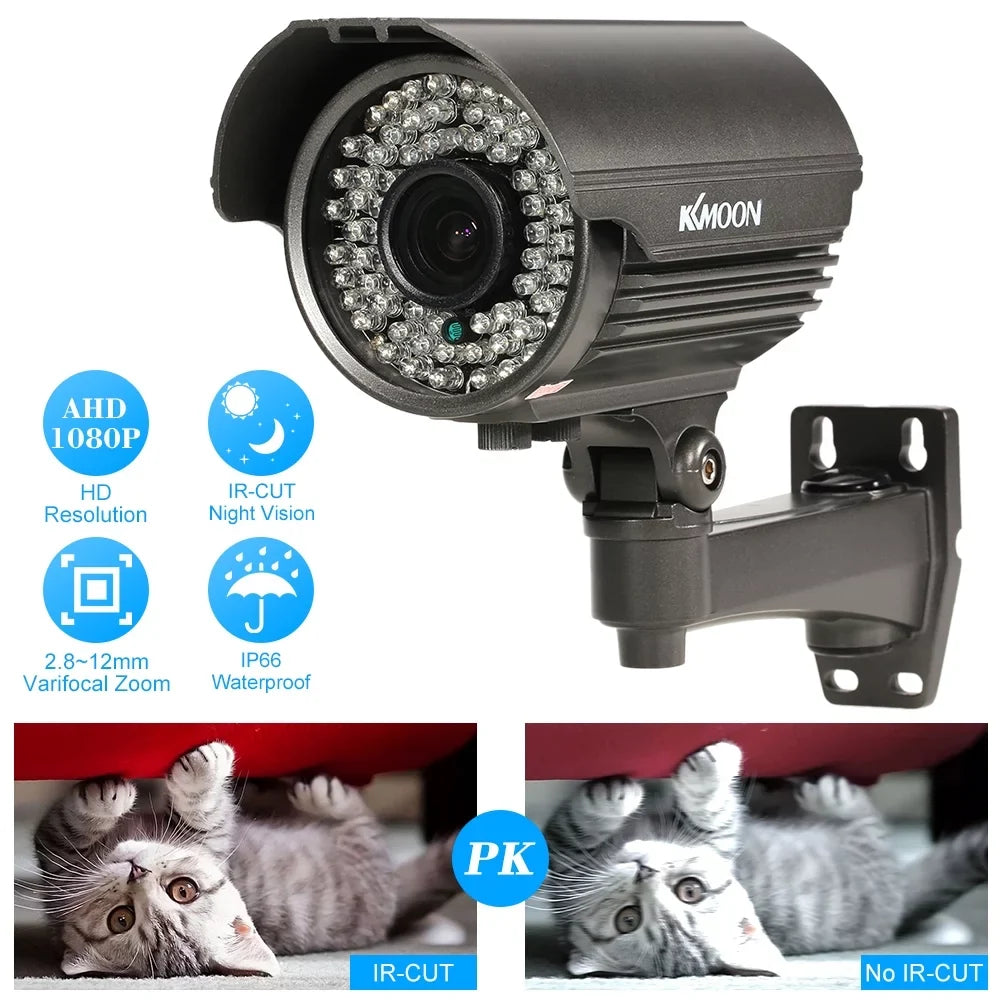 Andoer 1080P   Analog Camera, Manual Zoom Varifocal Lens, 1/3”  2.0MP,  , 72  , Night Vision, Weatherproof Indoor