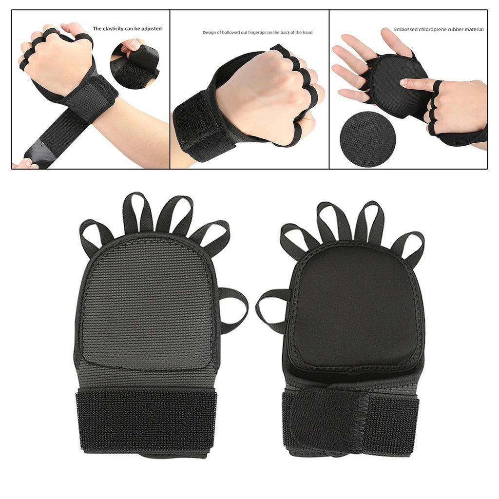 5xGymnastics Hand Grips Power Lifting Grips for Shrugs Deadlifting Kettlebells