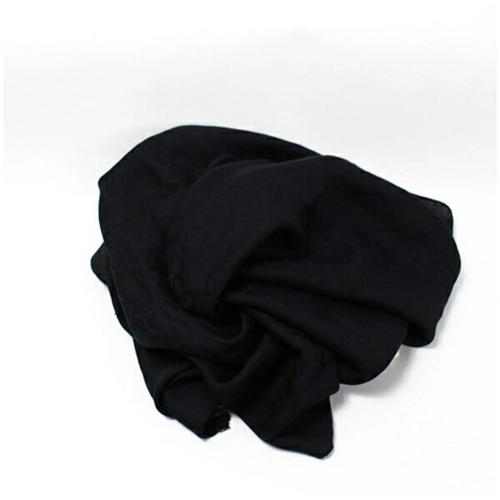 Pre-Owned Gucci Wool x Silk Stole Shawl Rectangular Black  Pattern 165904  Women's (Good)