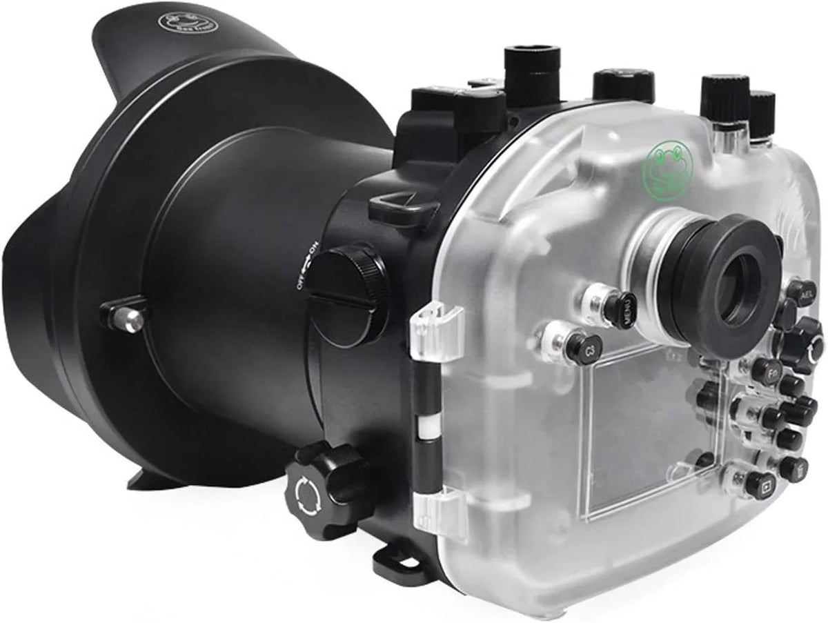 Seafrogs [40M/130FT] Underwater Housing Waterproof Case w/ 6 Inch Dome Port Kit for Sony    -7R  Compatible with Sony  16-35mm /4 28-70mm .5-5.6, 12-24mm   Lens-Black