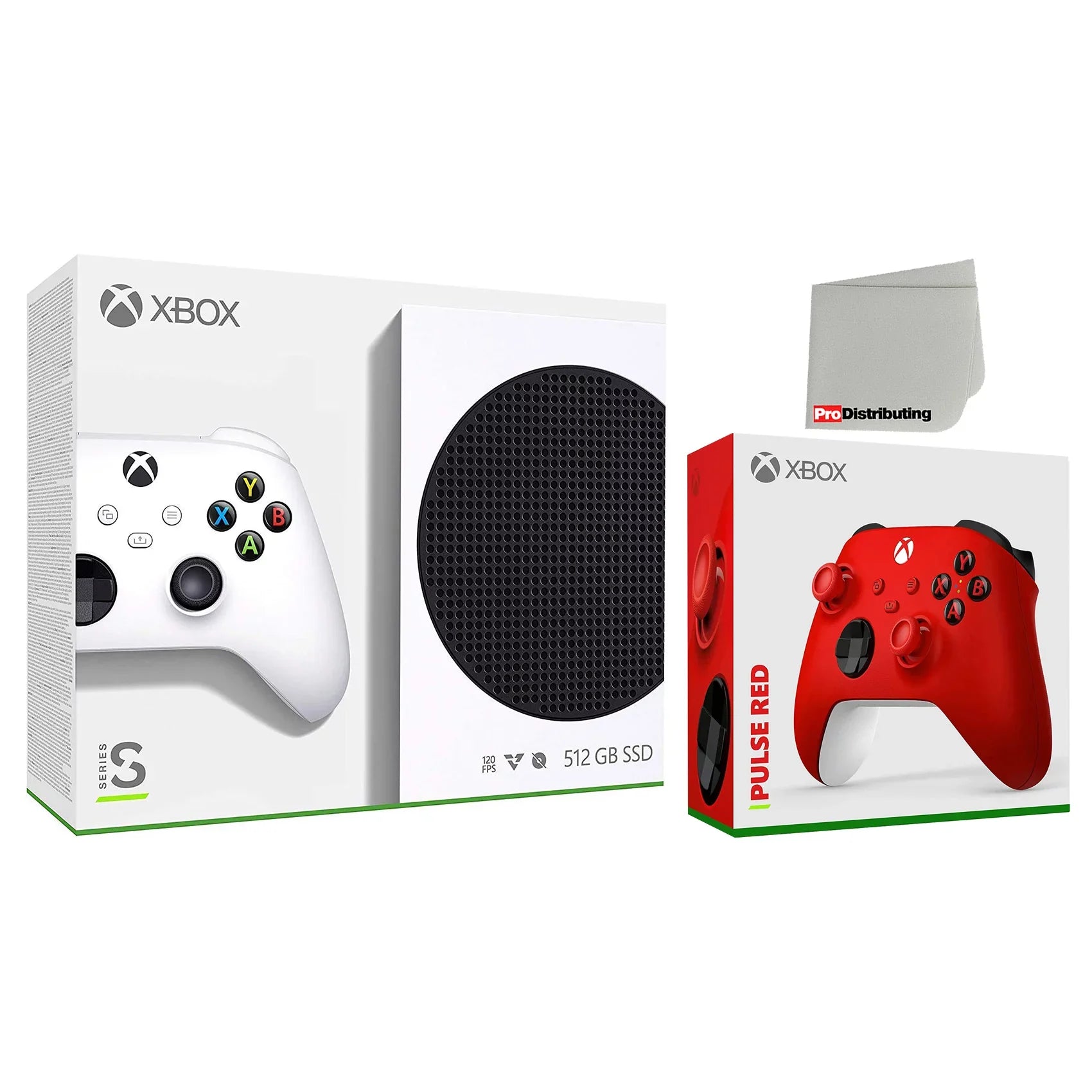 Microsoft Xbox Series  512GB Digital Console with Extra Pulse Red Controller and Microfiber Cleaning Cloth
