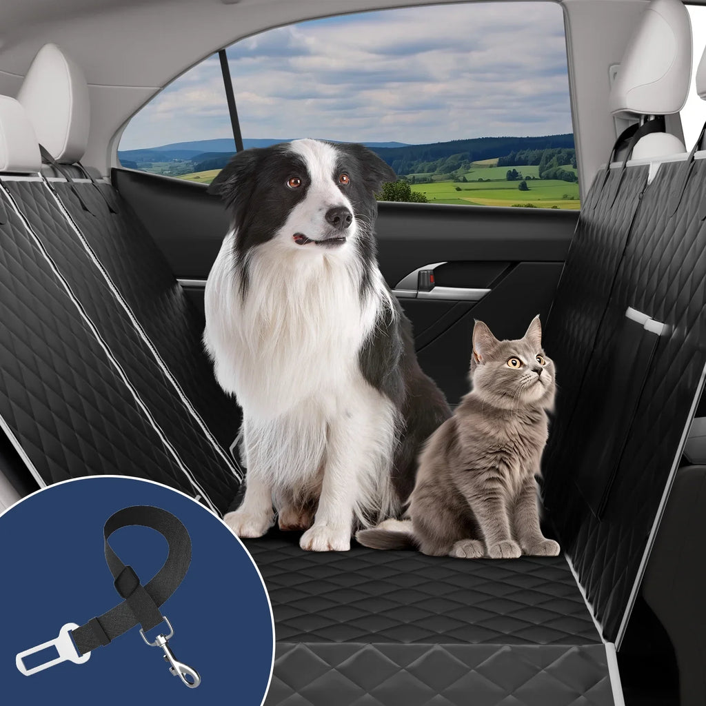 Dog Car Seat Cover for Back Seat, Waterproof Pet Seat Cover 600D Scratch-Proof  Dog Seat Cover for Truck, Vehicle , Tesla, Machine Washable,Color Black
