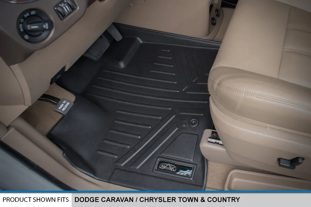 Smartliner Custom 1st 2nd & Cargo Floor Mat Set for Grand Caravan/Town & Country