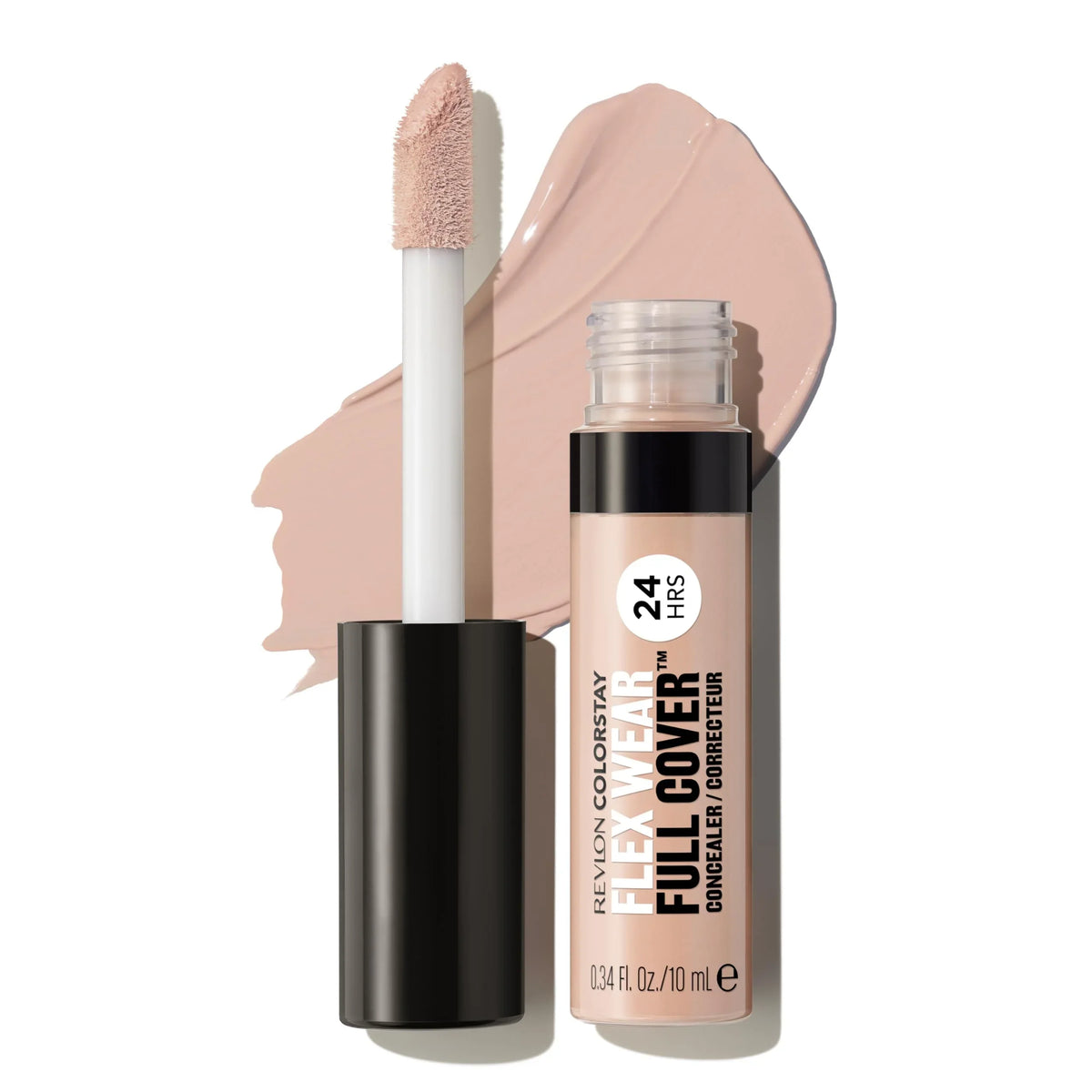Revlon Colorstay Flex Wear, Full Cover Non-Creasing Concealer, Infused With Hyaluronic Acid & Vitamin , Flexible Longwear, 010 Vanilla, 0.34 Fl Oz.