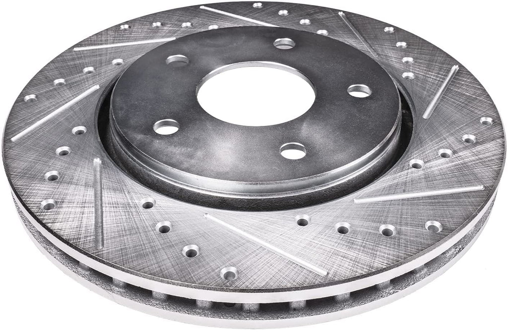 Detroit Axle - 11.50" (292mm) 5 Lug Rear Drilled and Slotted Brake Rotors Replacement for Infiniti  Nissan 350Z -Trail Juke Leaf Rogue Select Sport Fits select: 2012-2013   /