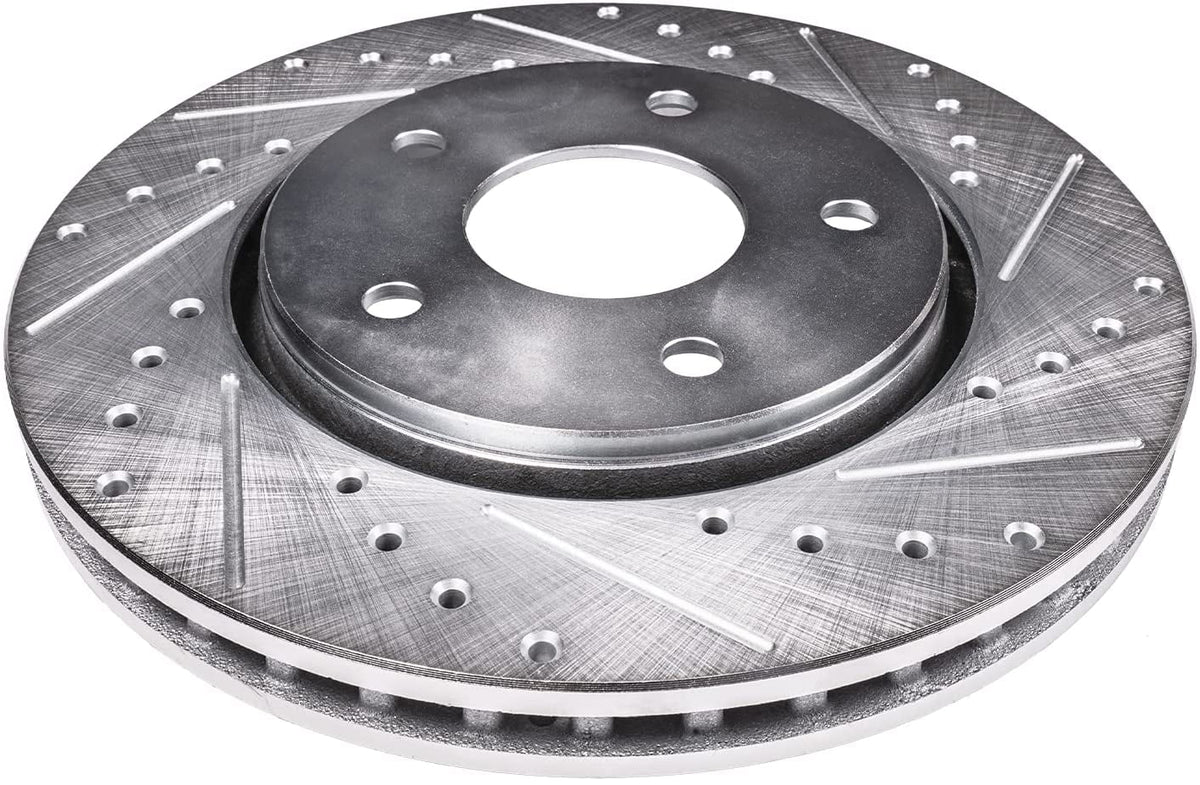 Detroit Axle - 11.50" (292mm) 5 Lug Rear Drilled and Slotted Brake Rotors Replacement for Infiniti  Nissan 350Z -Trail Juke Leaf Rogue Select Sport Fits select: 2012-2013   /