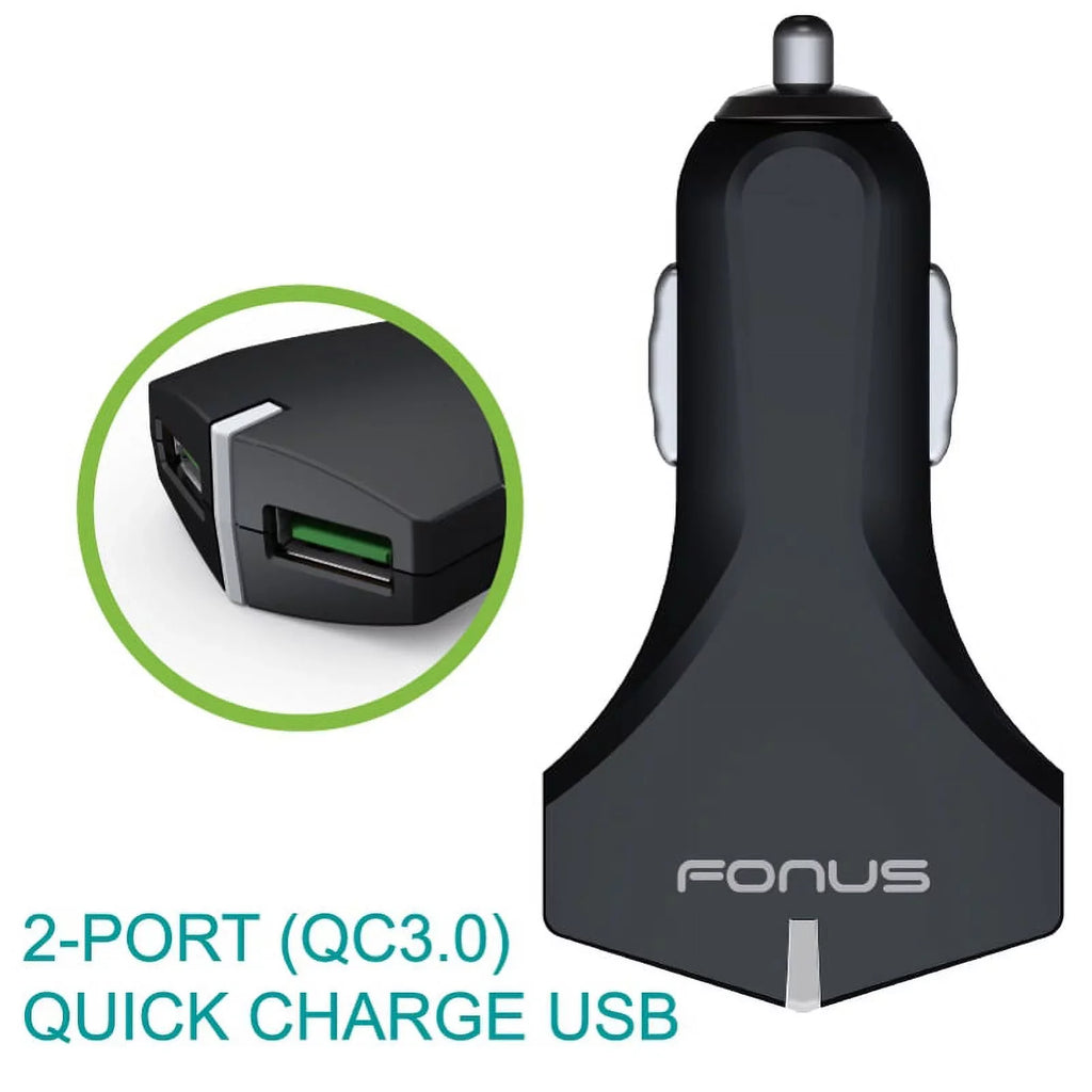 Type- Coiled  Cable w 2-Port  36W Fast Car Charger  for Samsung Galaxy Tab  9.7  Plus, + , S10e  Plus active 5G Note 9 8 10 Plus    A10e - Sonim