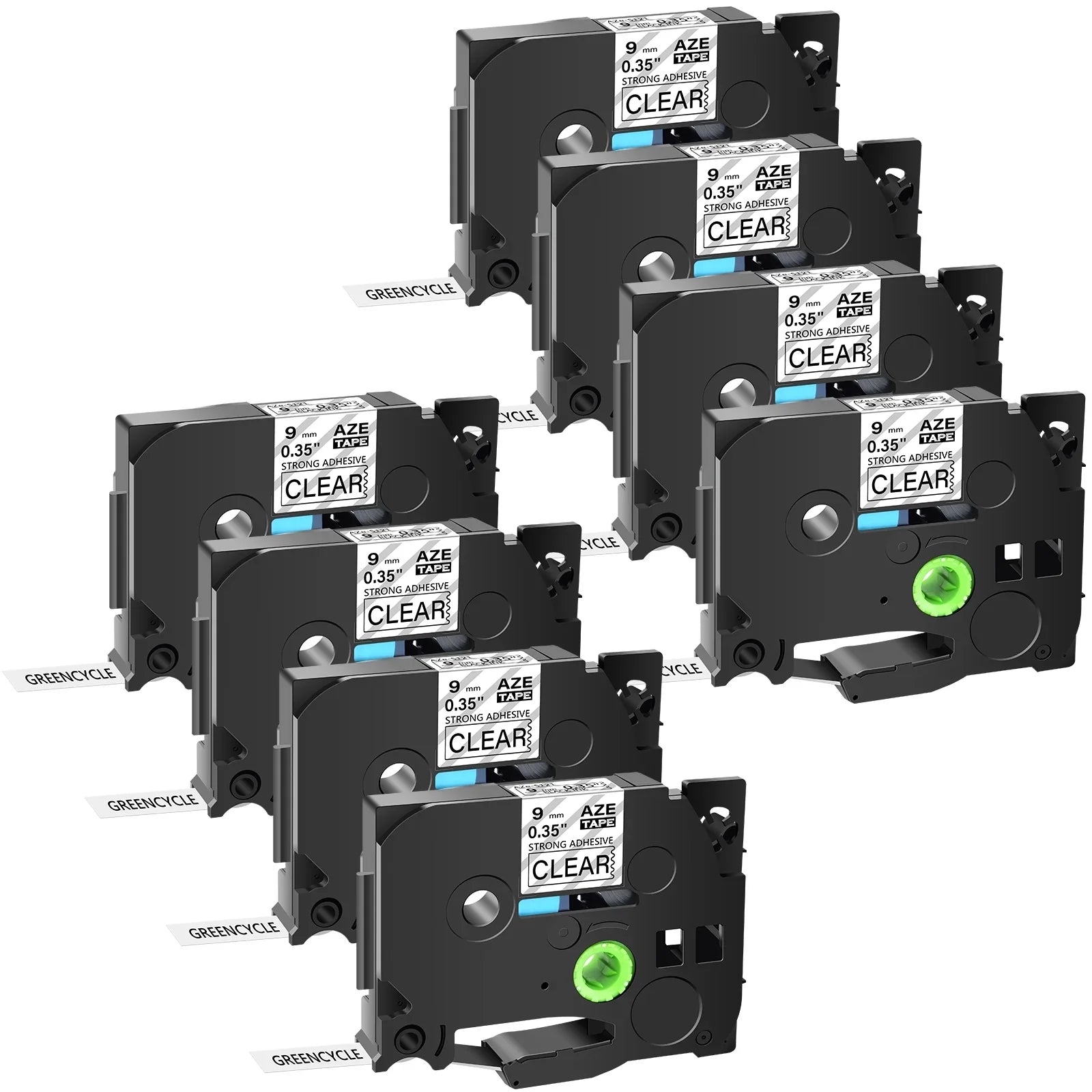8 Pack Compatible for Brother TZe- - -121 TZe-121 Tape 9mm 0.35'' Laminated Black on Clear Extra Strength Label Tapes use in -Touch -   Label Maker 26.2ft 8m