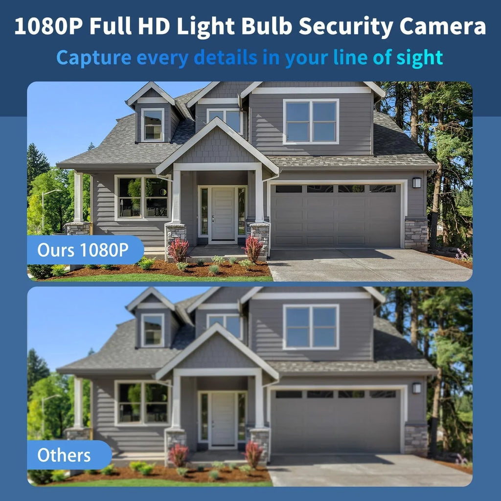 Light Bulb Security Camera, 1080P 5GHz & 2.4GHz Light Socket Security Camera for Light Bulb Pet Camera