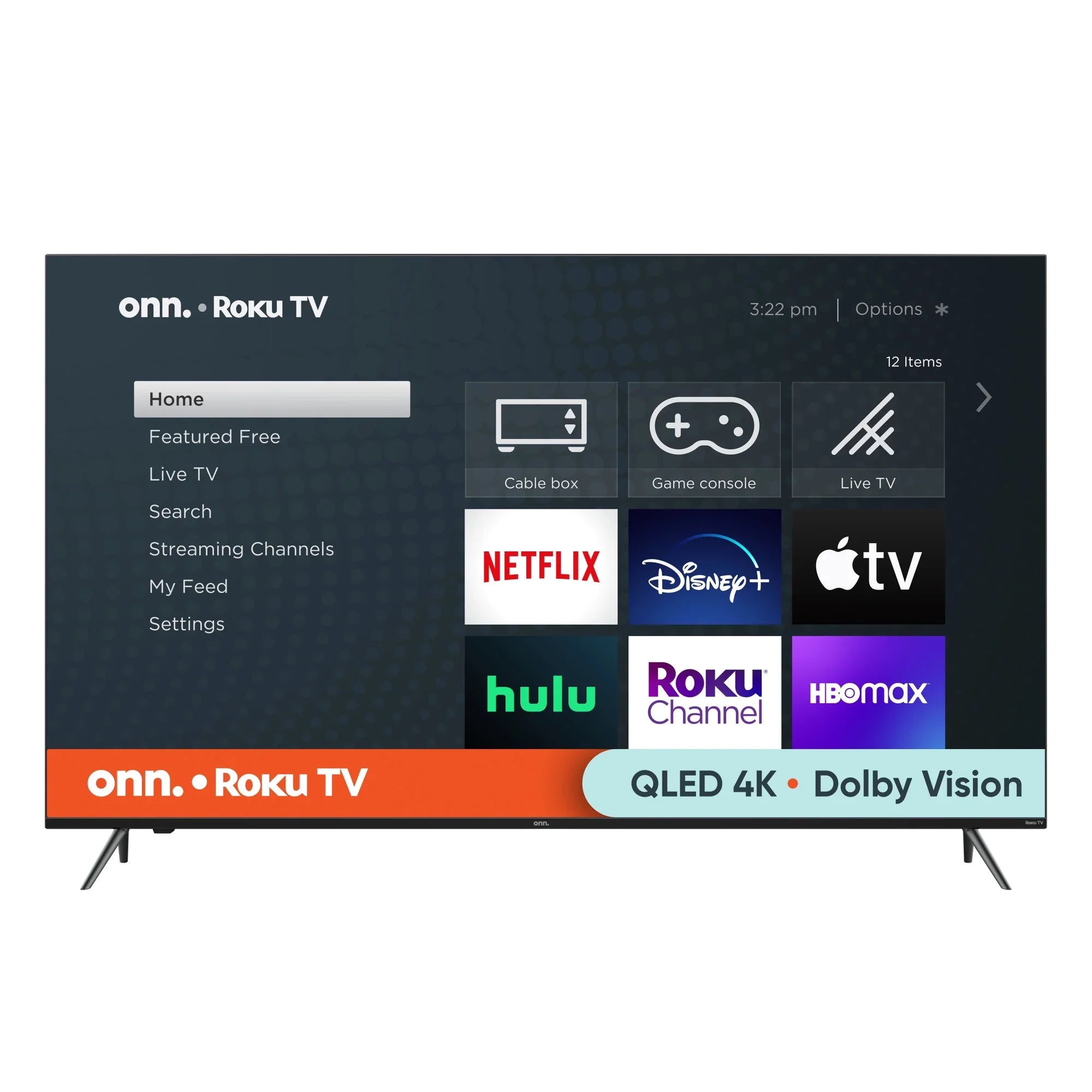 onn. 65”  4K  (2160p) Roku Smart  with Dolby Atmos, Dolby Vision, Local Dimming, 120hz Effective Refresh Rate, and  (100071705)