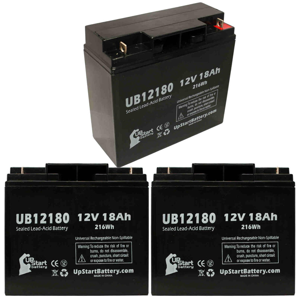 3x Pack - Compatible  14600003401 Battery - Replacement  Universal Sealed Lead Acid Battery (12V, 18Ah, 18000mAh,  Terminal, , )