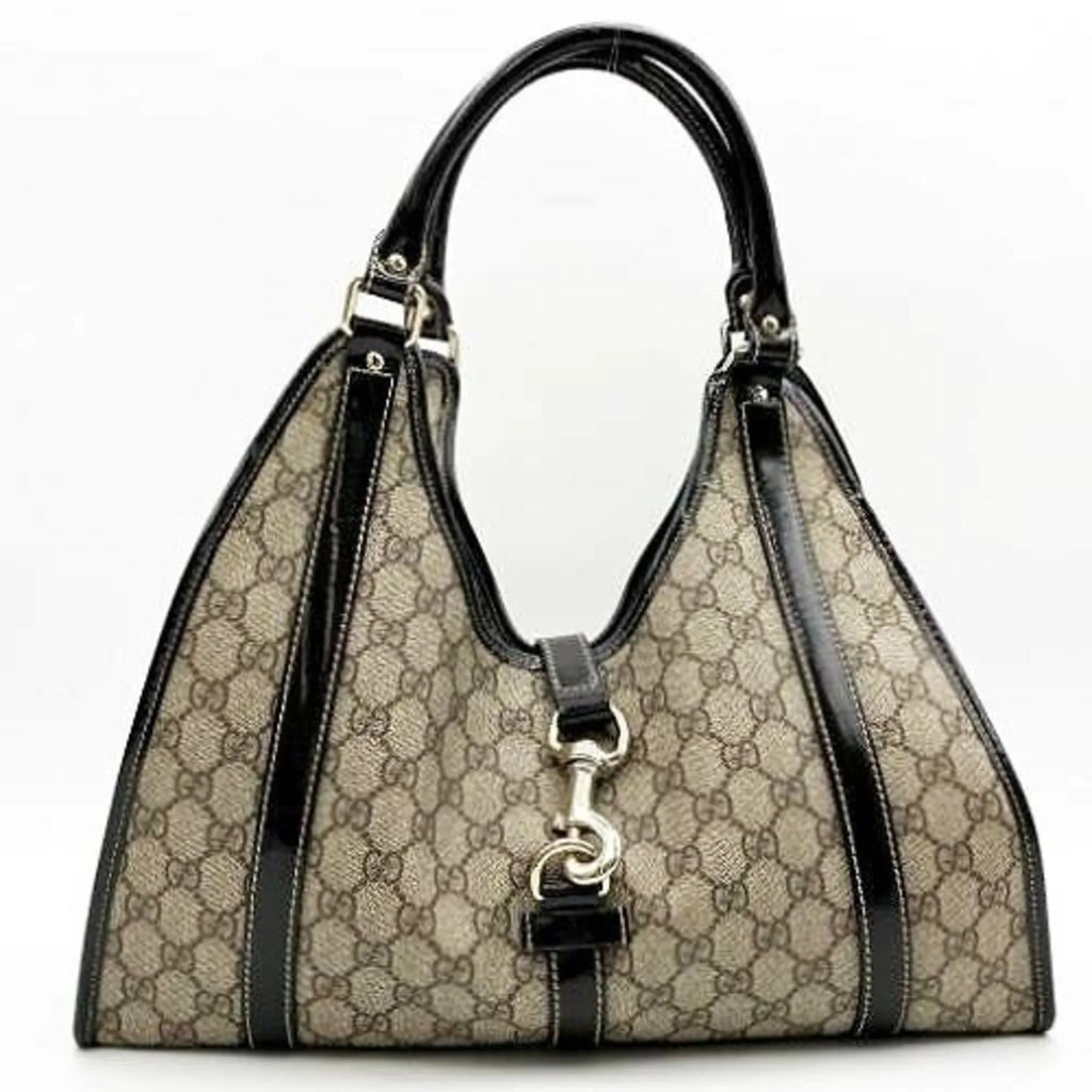 Pre-Owned   Pattern Shoulder Bag Hobo Supreme Beige Brown Ladies Fashion 203049 (Good)
