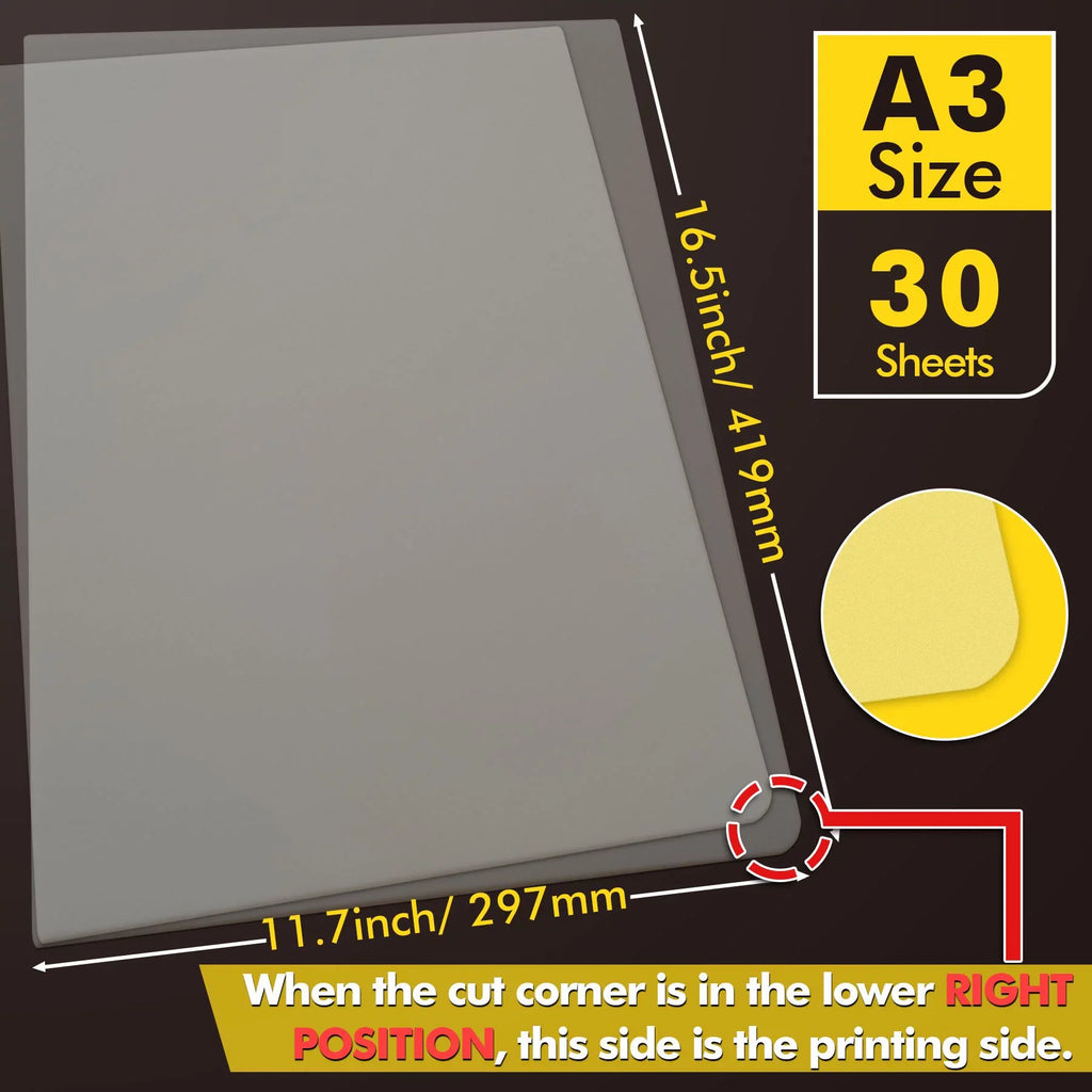 Powder and Film - -  Transfer Powder Adhesive for Sublimation Transfer and  Film Paper  11.7"x16.5" Clear Heat Transfer Film for Dark/Light Fabrics
