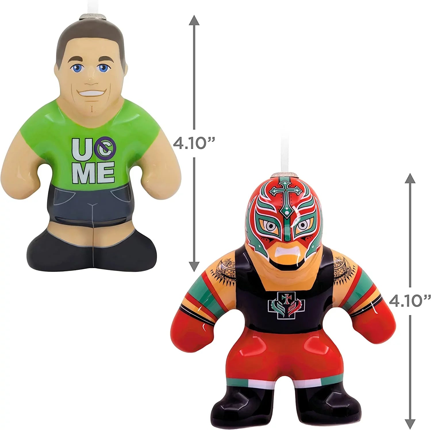 Hallmark Ornaments ( John Cena and Rey Mysterio Decoupage), Set of 2