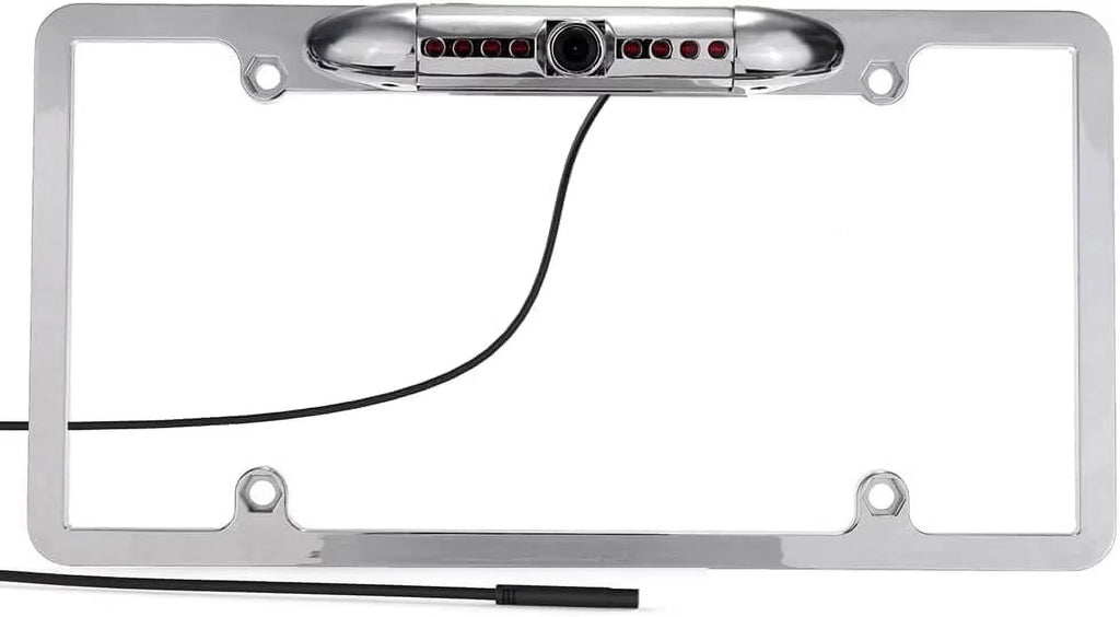 Backup Camera Frame License Plate  Night Vision Rear View 170° Angle Waterproof Compatible with Clarion, Dual, , Jensen, Stinger, Pioneer, SoundStream, Sony, Kenwood, , Rockford