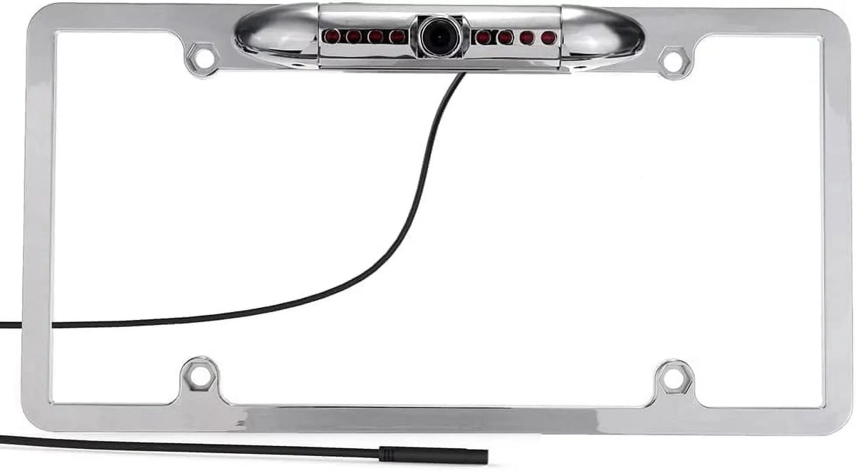 Backup Camera Frame License Plate  Night Vision Rear View 170° Angle Waterproof Compatible with Clarion, Dual, , Jensen, Stinger, Pioneer, SoundStream, Sony, Kenwood, , Rockford