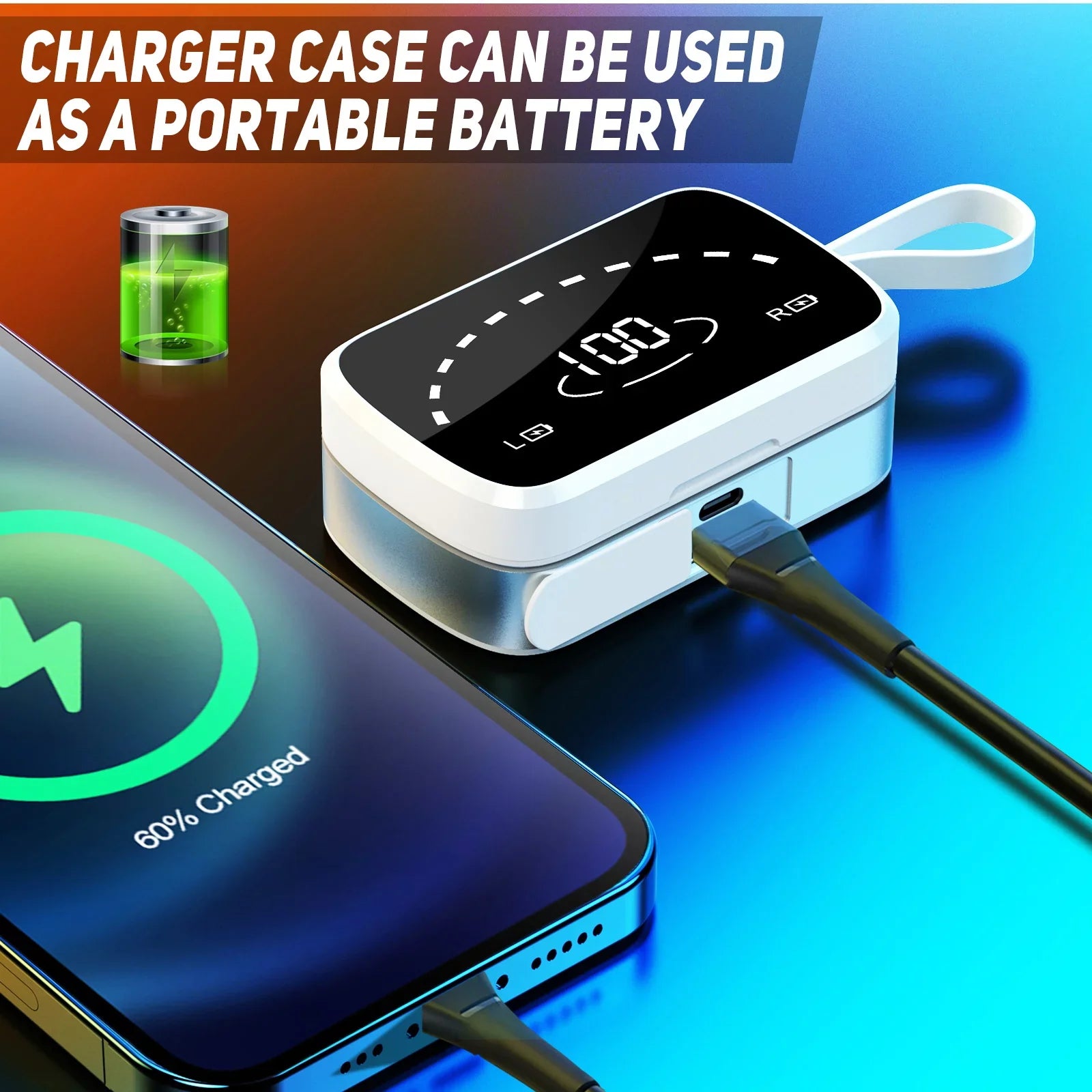 Wireless Earbuds Bluetooth Sport Headphones Premium Fidelity Sound Quality Charging Case Digital  Intelligence Display Earphones Built-in Mic Headset for Allview  Soul Pro