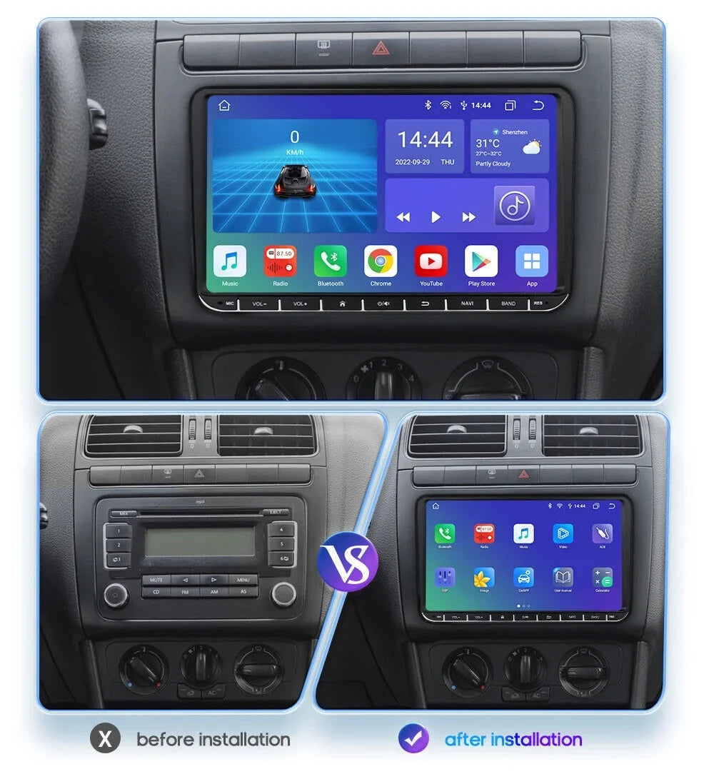 Fit  Volkswagen Jetta Passat 9" 1280*720  Android 12 Car Stereo Radio Apple Carplay  2+32GB
