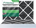 Filterbuy 14x25x1  8 Odor Eliminator Pleated   Furnace Air Filters with Activated Carbon (5-Pack)