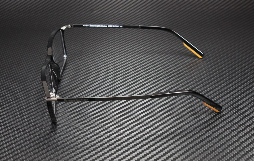 Ermenegildo Zegna  001 Shiny Black Clr Lens Injected 58mm Men's Eyeglasses