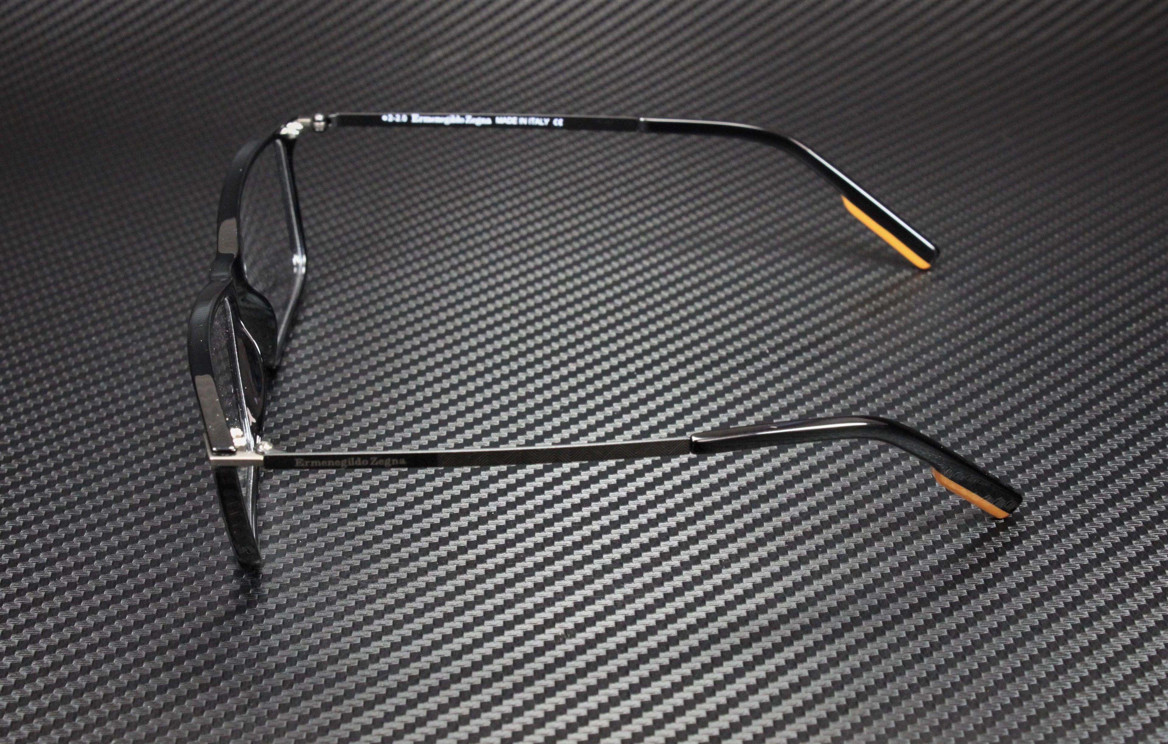 Ermenegildo Zegna  001 Shiny Black Clr Lens Injected 58mm Men's Eyeglasses