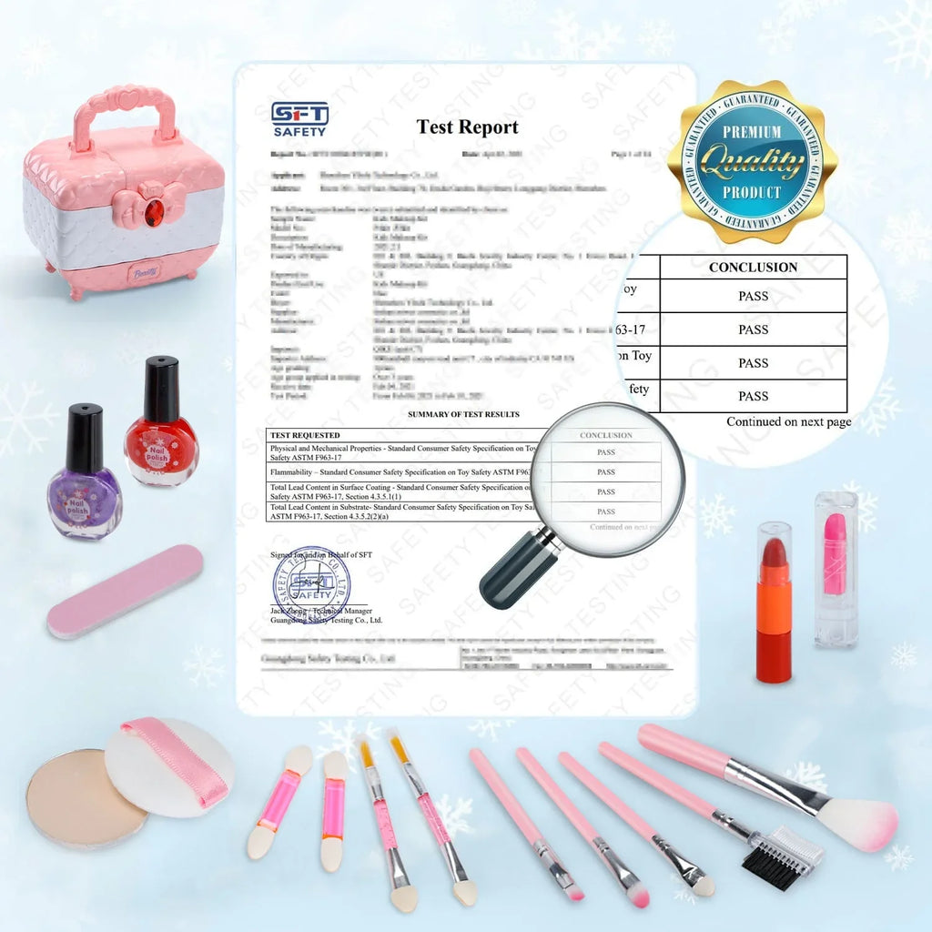 Kids Makeup Kit for Girl 42 Pcs Washable Toddler Makeup Kit, Girl Toys Real Cosmetic Makeup Set, Safe & Non-Toxic Frozen Makeup Set for 3-12 Year Old Kids Christmas & Birthday Gift (Pink)