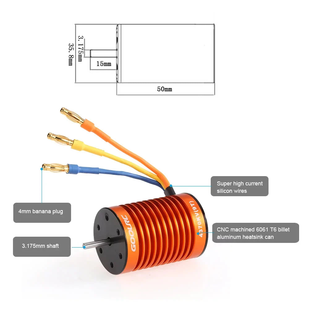 GoolRC Upgrade Waterproof  4370KV Brushless Motor with 45A  Combo Set for 110  Car Truck
