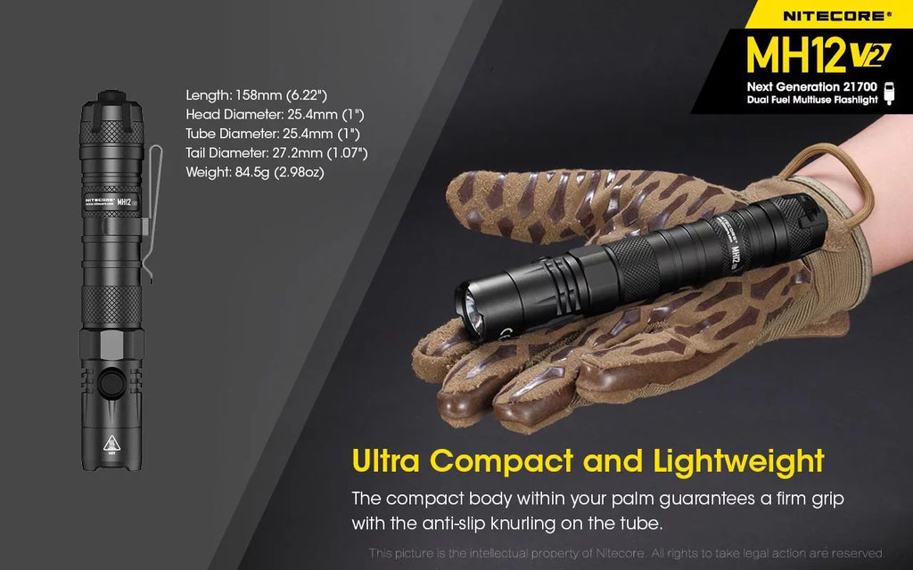 Combo: Nitecore    -   Flashlight -1200 Lumens -21700 Battery (Included) + NL2150HPi 21700 5000mAh Battery
