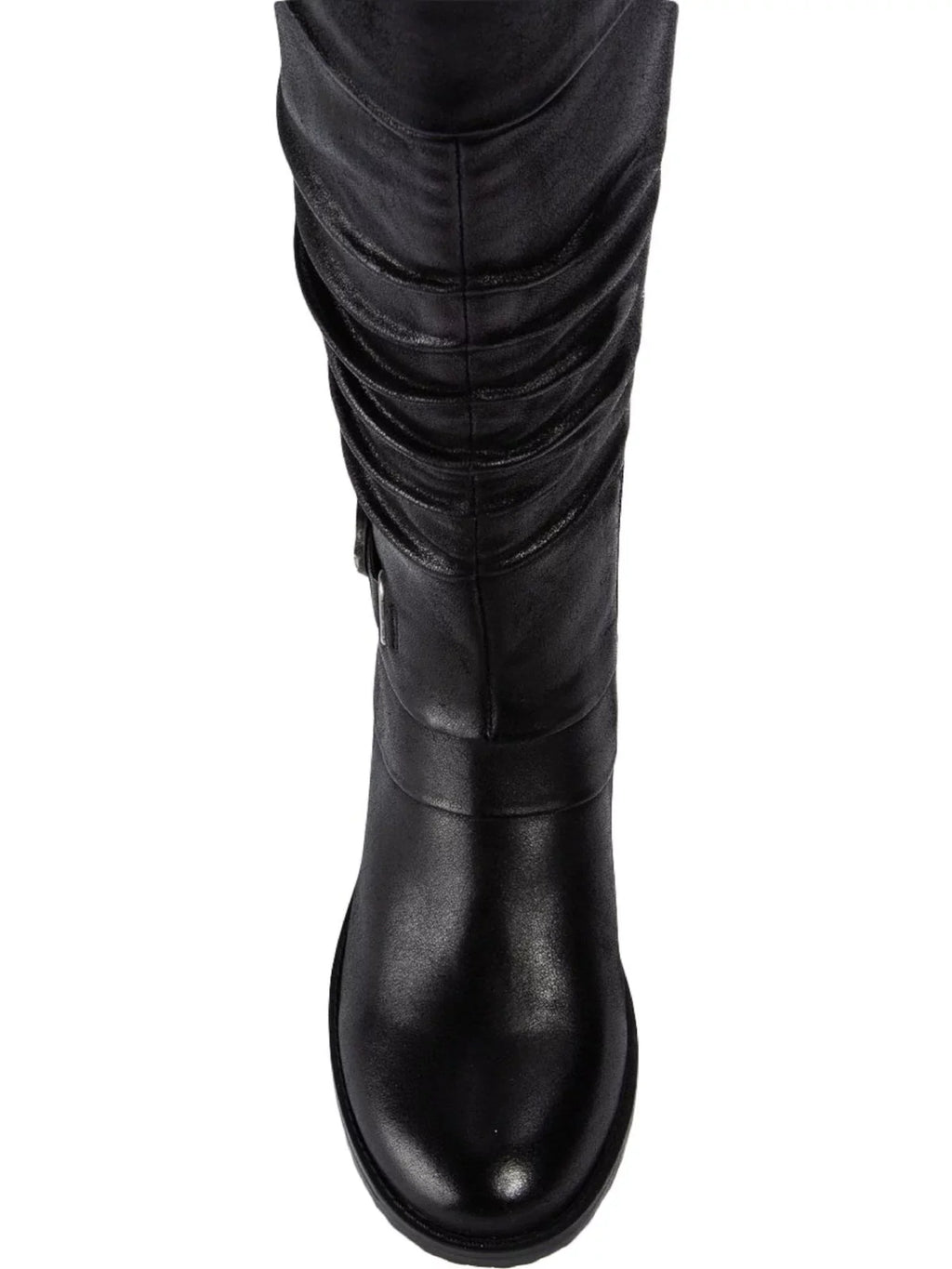 Womens Black Stretch Gore Side Pull Tab Buckle Accent Cushioned Onika Round Toe Block Heel Zip-Up Boots Shoes 11