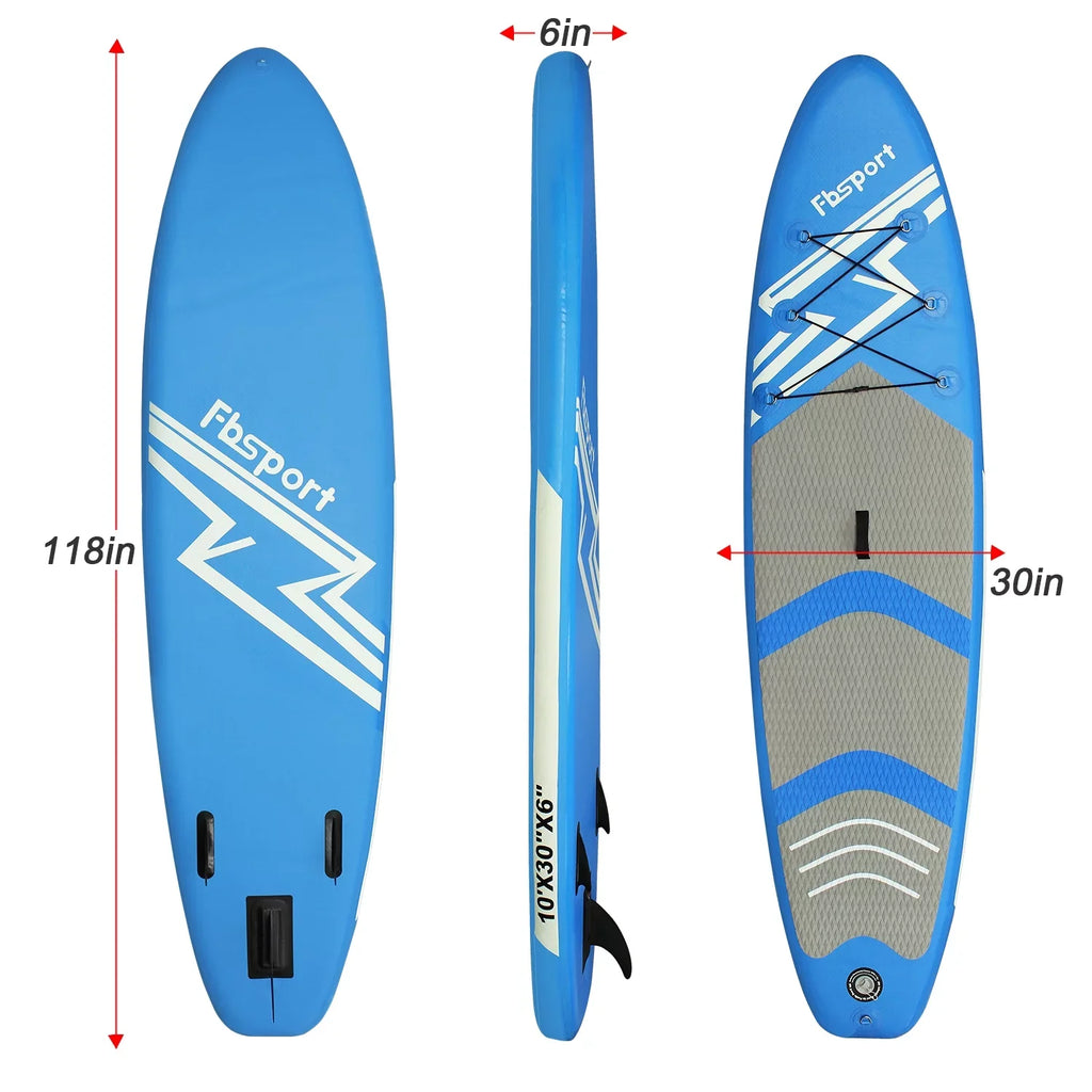 11 Ft  Thickening Inflatable Stand Up Paddle Board w/Complete Accessories & Carry Bag, Surf Control, Non-Slip Deck, Standing Boat Surfboard