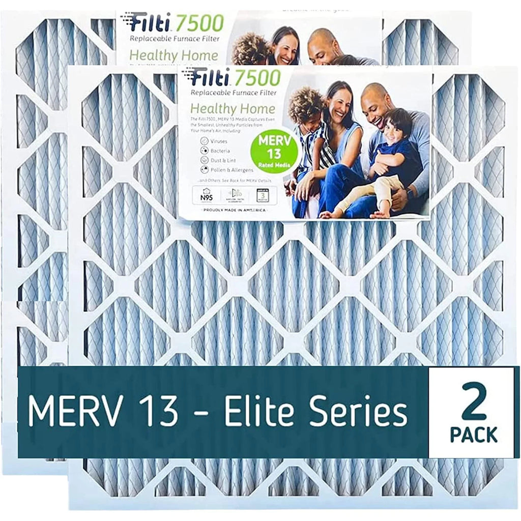 Filti 7500 Pleated Home  Furnace 20x25x5  13 Air Filter (2 Pack)