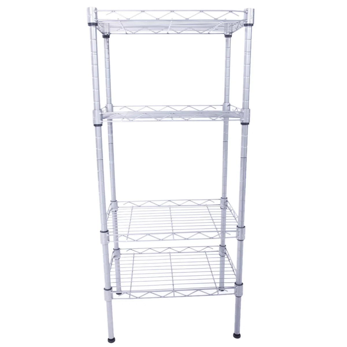 4-Tier Wire Shelving Unit Metal Storage Rack Adjustable Organizer Perfect for Pantry Laundry Bathroom Kitchen Closet Organization (Silver, 13.77L x 9.84 Wx 31.5H)