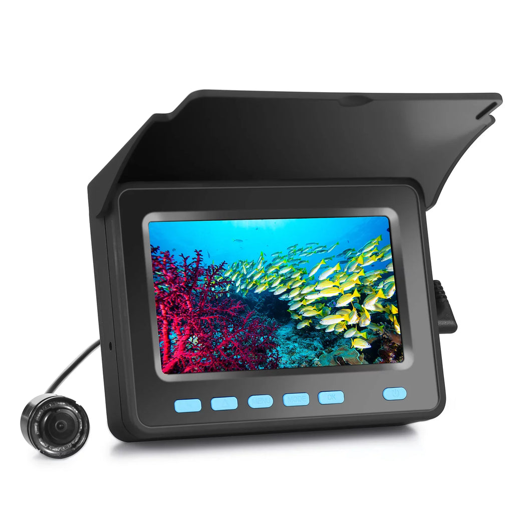 Underwater Fishing Camera with 4.3''  - 20M/30M 1200TVL Fish Finder with 8PCS   Night Vision for Ice and Boat Fishing